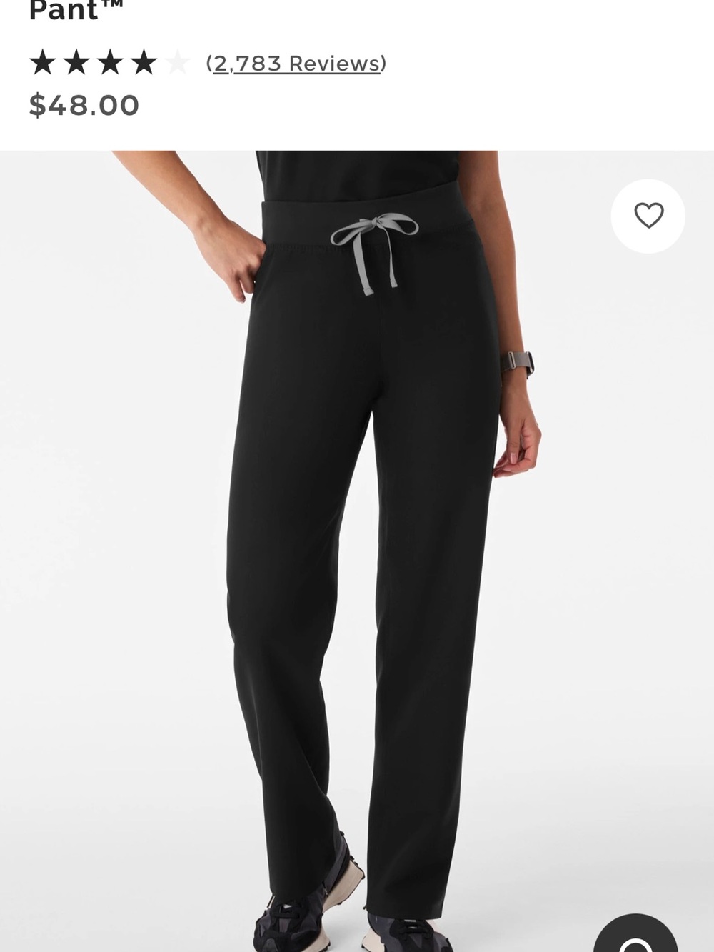 Figs Black Track Pants with Gray Drawstring